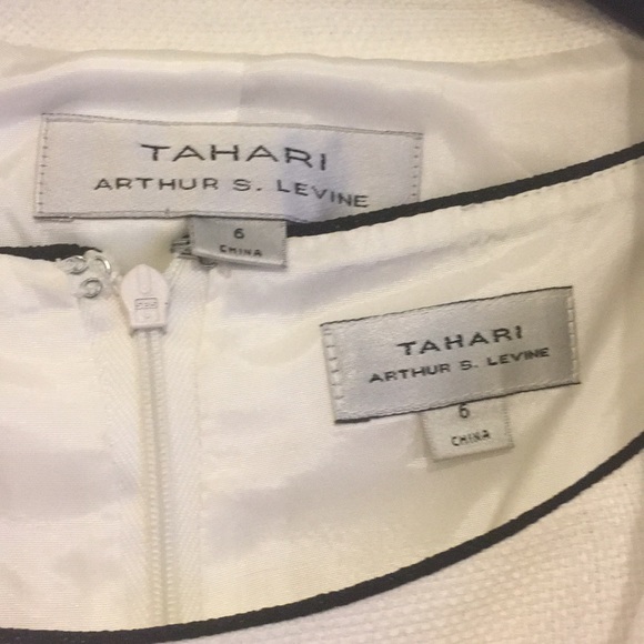 Tahari dress suit white with black accents - Picture 2 of 5